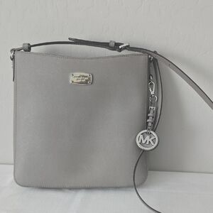 Michael Kors Silver-Tone Gray Crossbody Bag